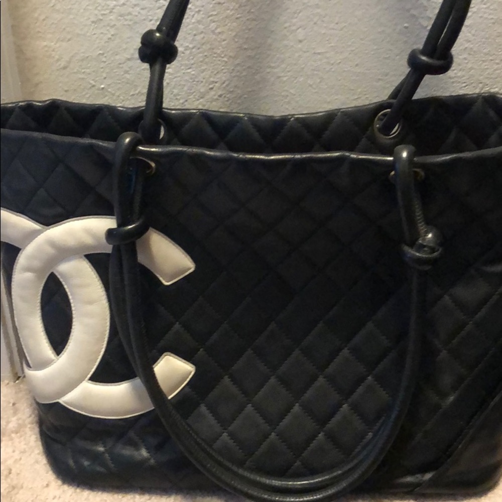 Original Classic Black and White Chanel Tote